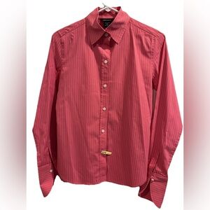 MODA International Women’s Hot Pink & White Stripped Button-Up XS